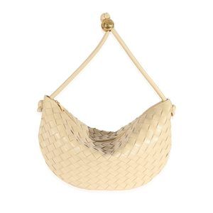 Bottega Veneta Beige Intrecciato Half Moon Bag